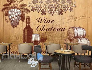 retro wallpaper wine design Art Wall Murals Wallpaper Decals Prints Decor IDCWP-JB-000473