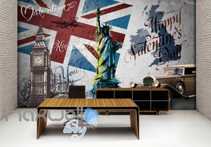 wallpaper graphic design of london flag big ben and liberty statu Art Wall Murals Wallpaper Decals Prints Decor IDCWP-JB-000485