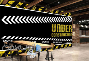 wallpaper graphic design of under construction sign Art Wall Murals Wallpaper Decals Prints Decor IDCWP-JB-000491