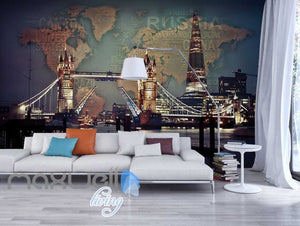 3d wallpaper photograph view of tower bridge and the shard Art Wall Murals Wallpaper Decals Prints Decor IDCWP-JB-000512