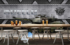 3d wallpaper tank with metal wall Art Wall Murals Wallpaper Decals Prints Decor IDCWP-JB-000538