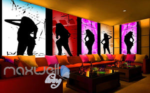 3d wallpaper dancing women silhouette Art Wall Murals Wallpaper Decals Prints Decor IDCWP-JB-000572