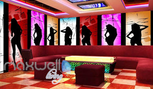 3d wallpaper dancing women silhouette Art Wall Murals Wallpaper Decals Prints Decor IDCWP-JB-000572