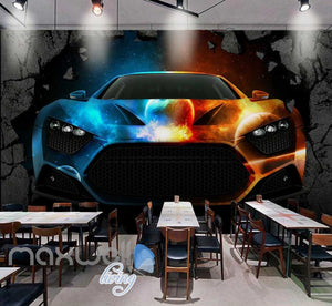 3d wallpaper colorful fancy car braking wall Art Wall Murals Wallpaper Decals Prints Decor IDCWP-JB-000577