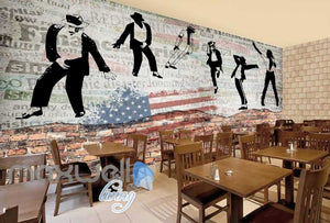 graphic design wallpaper with black and white michael jackson and usa flag Art Wall Murals Wallpaper Decals Prints Decor IDCWP-JB-000610