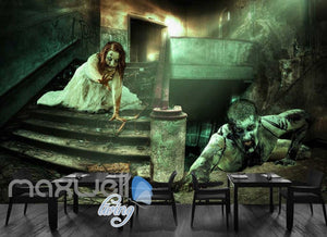 3d wallpaper scary halloween dead people in a building Art Wall Murals Wallpaper Decals Prints Decor IDCWP-JB-000624