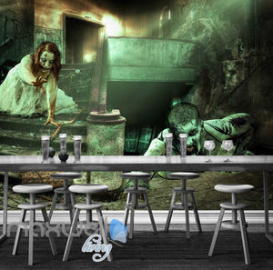 3d wallpaper scary halloween dead people in a building Art Wall Murals Wallpaper Decals Prints Decor IDCWP-JB-000624