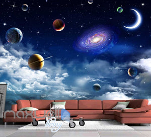 3d wallpaper planet space view ceiling Art Wall Murals Wallpaper Decals Prints Decor IDCWP-JB-000632