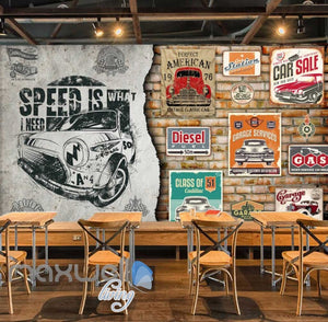 3D Poster Of Cars And Painting Design Of A Car Art Wall Murals Wallpaper Decals Prints Decor IDCWP-JB-000654