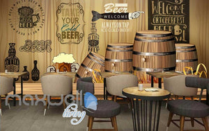 Rustic Graphic Design With Barrels  Art Wall Murals Wallpaper Decals Prints Decor IDCWP-JB-000715