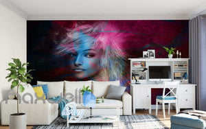 Graphic Design Of Portrait Of Woman Art Wall Murals Wallpaper Decals Prints Decor IDCWP-JB-000749