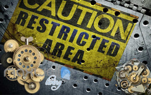 Caution Sign Wall And Gear Art Wall Murals Wallpaper Decals Prints Decor IDCWP-JB-000773