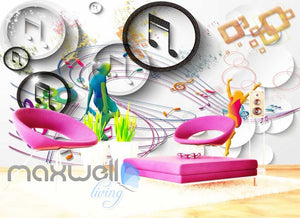 Graphic Design Colourful Music Notes Art Wall Murals Wallpaper Decals Prints Decor IDCWP-JB-000799