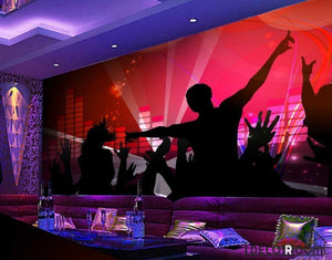 Graphic Design People Dancing Silhouette Ktv Club Art Wall Murals Wallpaper Decals Prints Decor IDCWP-JB-000884