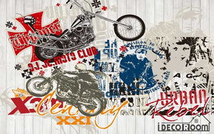 Graphic Design Motorbike Collage Art Wall Murals Wallpaper Decals Prints Decor IDCWP-JB-000890