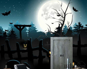 Halloween Night Bat Pumpkin Art Wall Murals Wallpaper Decals Prints Decor IDCWP-JB-000922