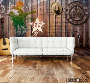 Wooden Rustic Wall Rock Design Living Room Art Wall Murals Wallpaper Decals Prints Decor IDCWP-JB-000928