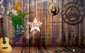 Wooden Rustic Wall Rock Design Living Room Art Wall Murals Wallpaper Decals Prints Decor IDCWP-JB-000928