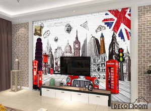 White Wall London Drawing Living Room Art Wall Murals Wallpaper Decals Prints Decor IDCWP-JB-000970