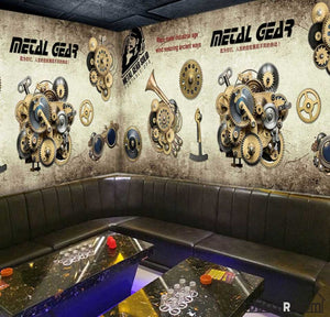 Metal Gear Wall Restaurant Art Wall Murals Wallpaper Decals Prints Decor IDCWP-JB-000976