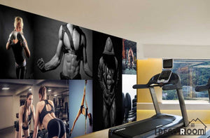 Collage Fitness Woman Doing Excercise Fitness Club Art Wall Murals Wallpaper Decals Prints Decor IDCWP-JB-000987