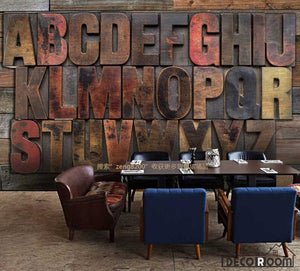 3D Typographic Letters On Wall Living Room Art Wall Murals Wallpaper Decals Prints Decor IDCWP-JB-000994