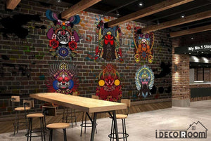 Animal Mandala Colorful Designs Black Wall Restaurant Art Wall Murals Wallpaper Decals Prints Decor IDCWP-JB-001004