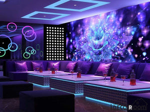 Graphic Design Psychedelic Flower Ktv Club Art Wall Murals Wallpaper Decals Prints Decor IDCWP-JB-001013