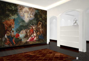 Baptism Of Christ Sylvan Landscape Oil Painting Living Room Art Wall Murals Wallpaper Decals Prints Decor IDCWP-JB-001116