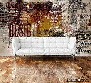 Graphic Design Collage Letters Living Room Art Wall Murals Wallpaper Decals Prints Decor IDCWP-JB-001161