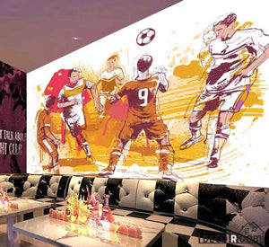 Graphic Design Drawing Football Players Restaurant Ktv Club Art Wall Murals Wallpaper Decals Prints Decor IDCWP-JB-001171