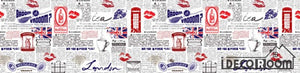 Newspaper Wall Icon London Symbols Restaurant Art Wall Murals Wallpaper Decals Prints Decor IDCWP-JB-001197