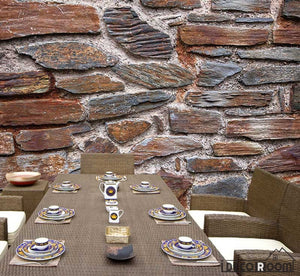 Stone Wall Pattern Restaurant Art Wall Murals Wallpaper Decals Prints Decor IDCWP-JB-001217