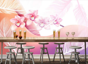 Colorful Photography Woman Body White Feather Restaurant Art Wall Murals Wallpaper IDCWP-JB-001228