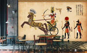 Old Egyptian Drawing In Wall Restaurant Art Wall Murals Wallpaper Decals Prints Decor IDCWP-JB-001236