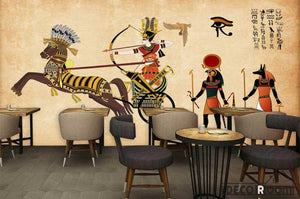 Old Egyptian Drawing In Wall Restaurant Art Wall Murals Wallpaper Decals Prints Decor IDCWP-JB-001236