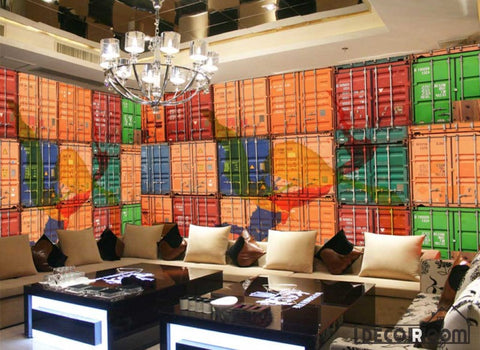 Image of Pile Containers Doors Restaurant Art Wall Murals Wallpaper Decals Prints Decor IDCWP-JB-001245