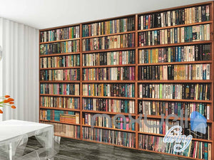 Bookshelf Bookcase Custom Wallpaper Mural
