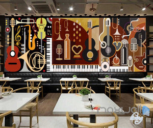 3D Music Instruments Volin Wall Mural Paper Art Print Decals Decor IDCWP-TY-000019