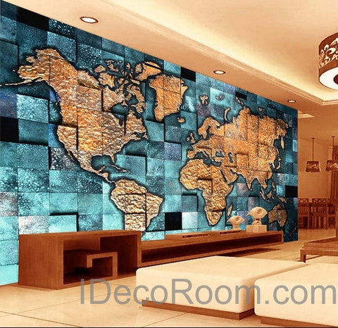 National Geographic Custom Size Map Mural - Removable Wallpaper Maps